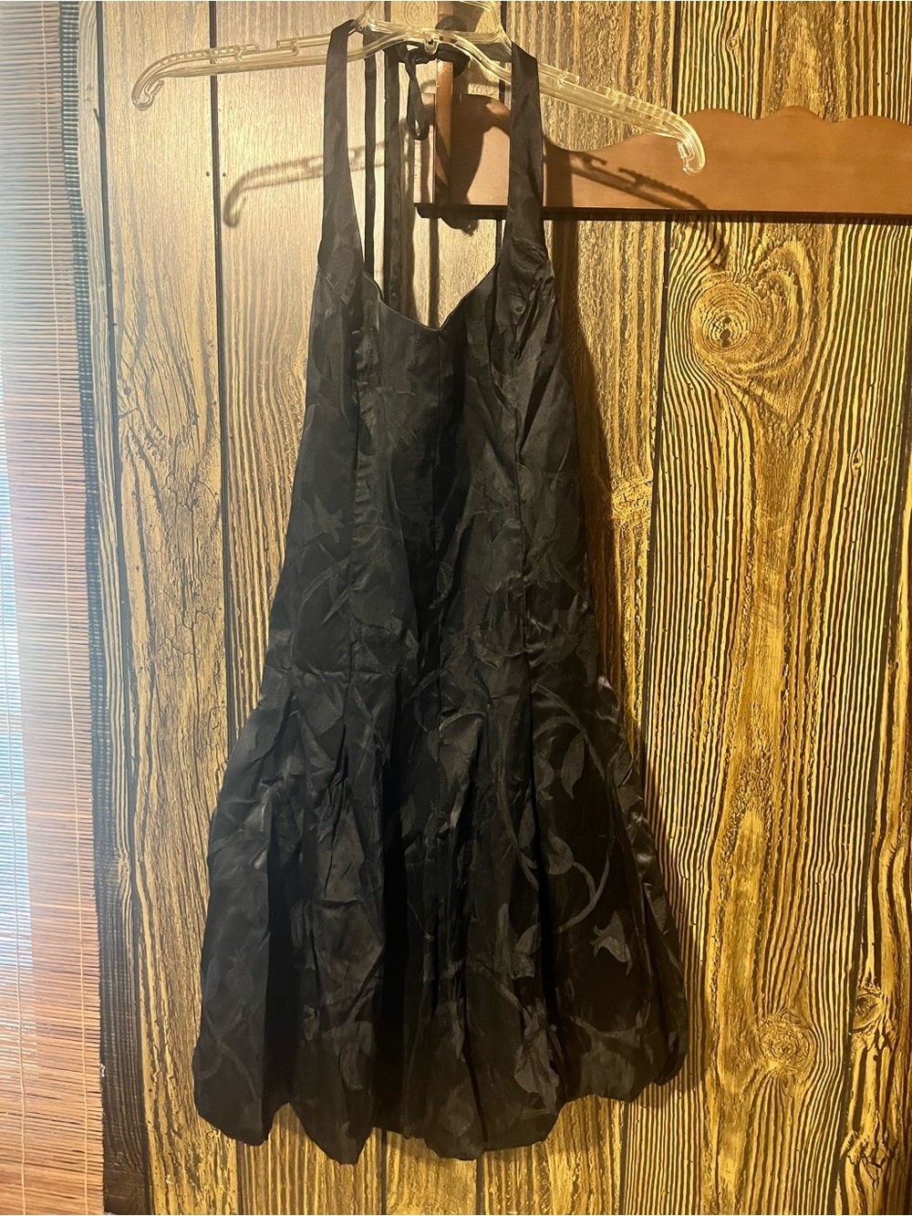 Jessica McClintock Black Mini Halter Dress